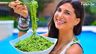 FullyRaw Pasta with Avocado Basil Pesto!