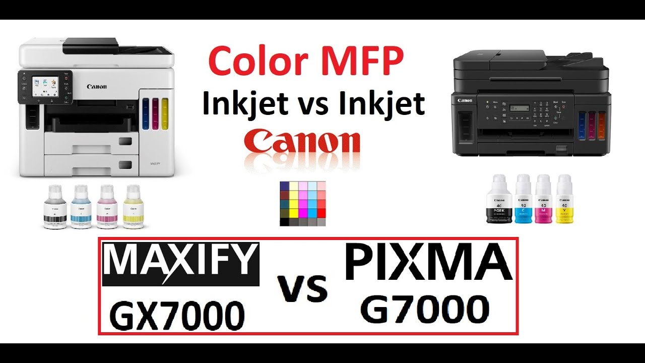 MAXIFY GX7000 vs PIXMA G7000 - Inkjet comparison, which Canon CISS office  is better to buy? - YouTube