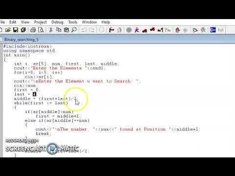 Binary Searching C++ Implementation - YouTube