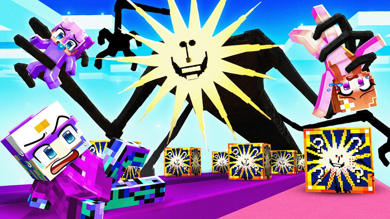 Playing a SUNMAN Lucky Block Race in Minecraft!
