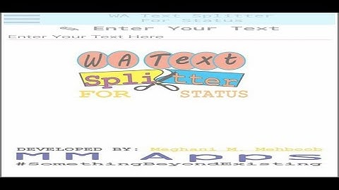 WA Text Splitter for Status