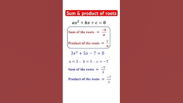 Hoe je de som en het product van de wortels van een kwadratische vergelijking vindt #algebra