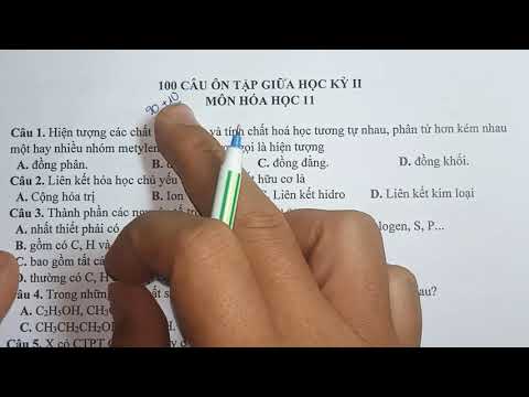 GIẢI 100 CÂU TRẮC NGHIỆM HÓA 11- ÔN THI GIỮA HỌC KÌ 2 HÓA LỚP 11