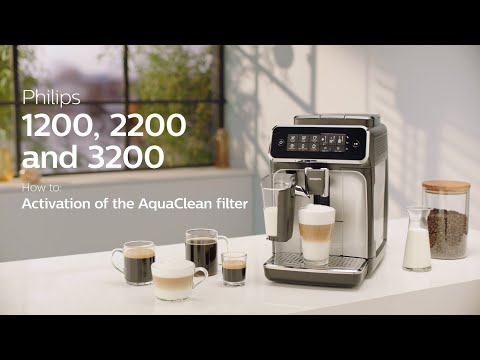 Philips 3200 2200 1200 Automatic Espresso Machine - Activating the AquaClean  filter 