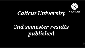 Calicut University 2nd semester results published