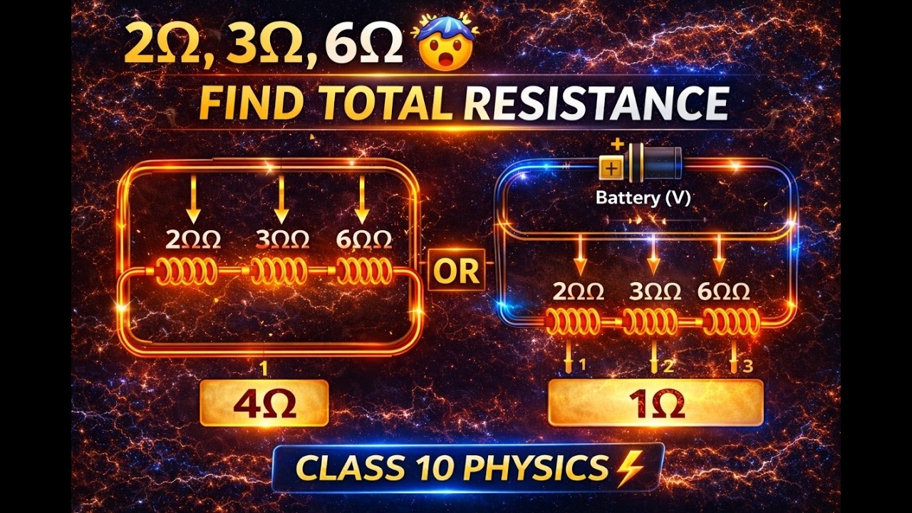 Series & Parallel Combination Trick🔥|2Ω, 3Ω, 6Ω Resistance Problem Class 10
