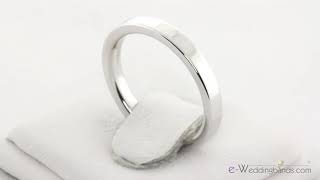 2.5mm 10K White Gold Flat Comfort Fit Wedding Band