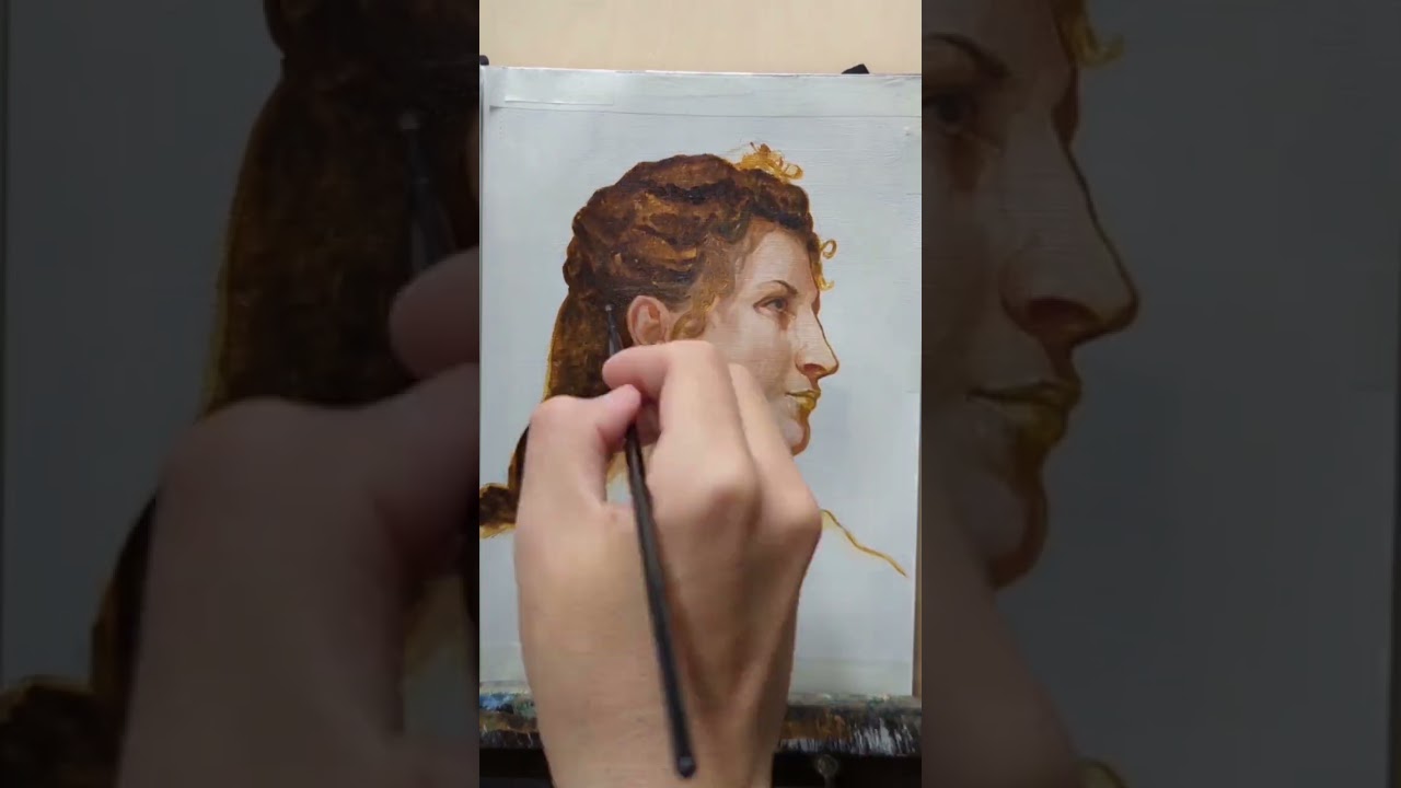 ブグロー　模写 模写 油彩画 Bouguereau（ブーグロー）『Little Girl』Time