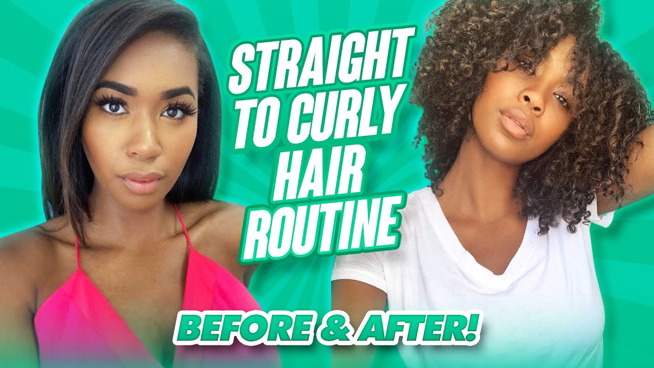 Straight to Curly Hair Routine! AMAZING RESULTS | NO HEAT DAMAGE! 