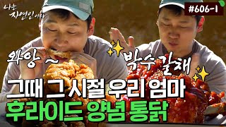 [자연인] 606-1 치킨집 사장님이 튀겨주는 양념반 후라이드반 옛날 통닭🍗