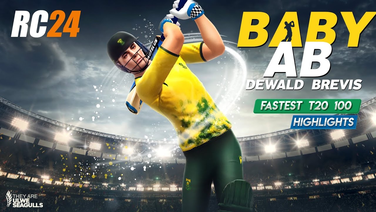 🏆💥Малыш AB Дьюалд Бревис бьёт быстрее всех в T20 Century против Австралии в Real Cricket 24 | Aus...