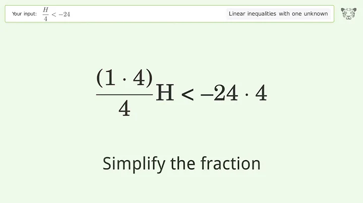 Solving Linear Inequalities: H/4 is Smaller Than -24