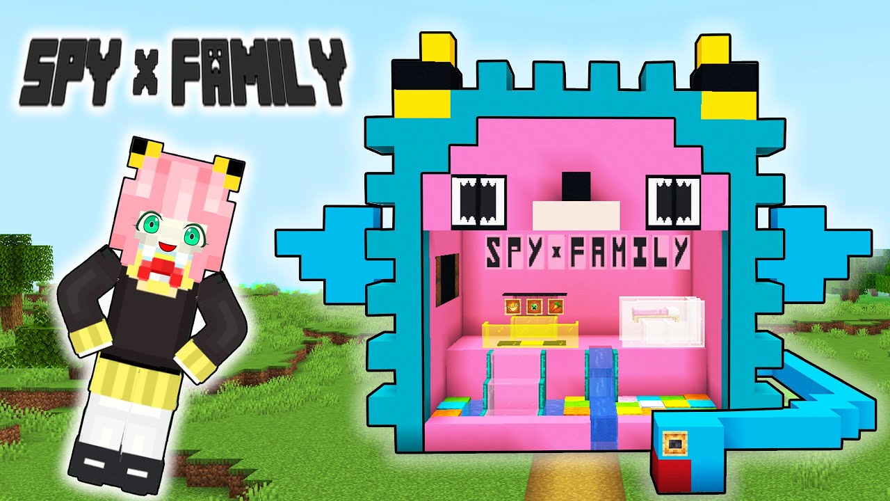 マイクラ×スパイファミリー⭐︎Minecraftでアーニャのキメラさんハウス❤️ベビーハウスと家具を作るマインクラフト✨フォージャー家のおうちを建築🌼ヨルさん声真似