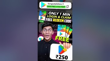 FREE ₹250 REDEEM CODES INSTANT 🤩 | HOW TO GET FREE GOOGLE PLAY STORE REDEEM CODES #shorts #saffu