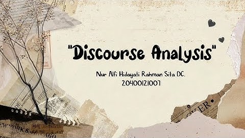 Assignment 7 Discourse Analysis