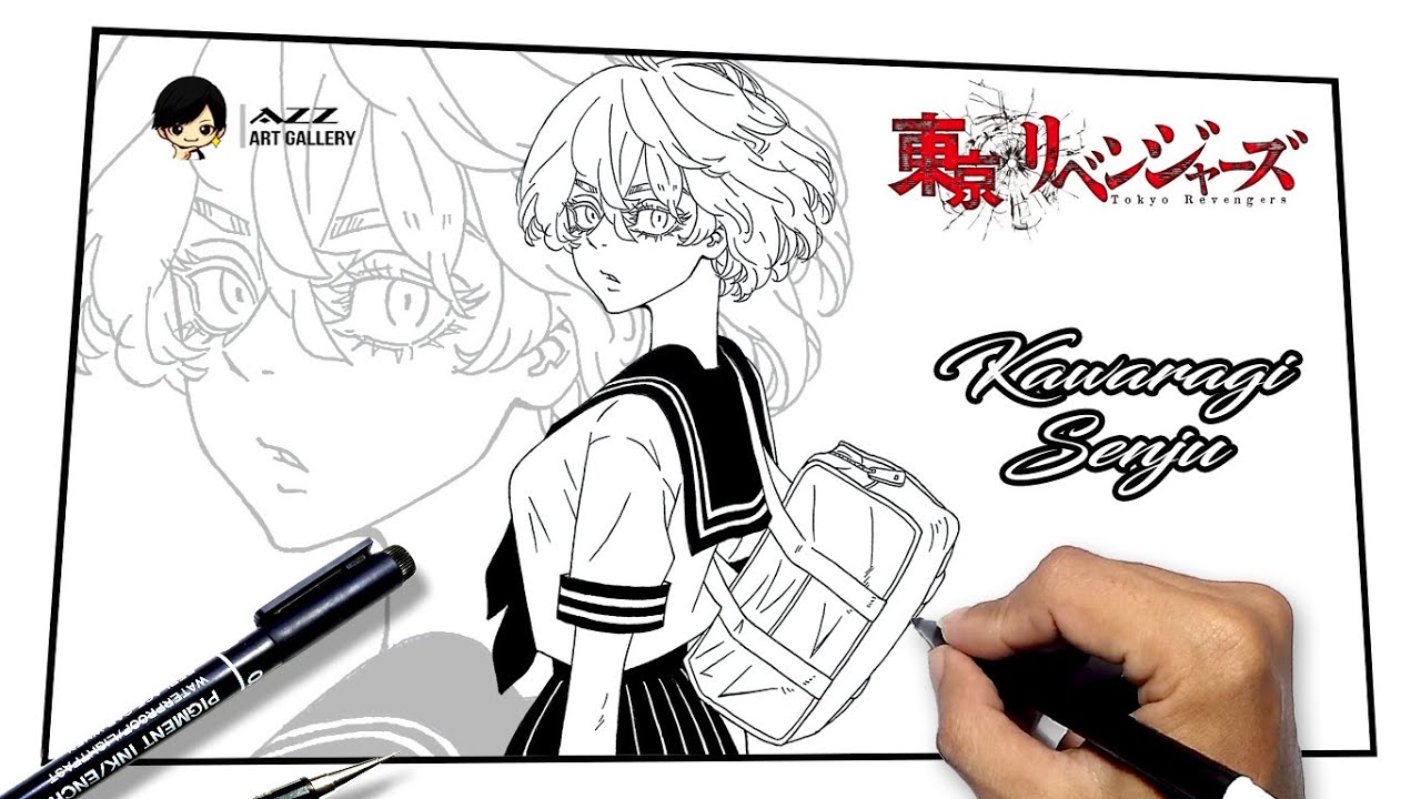 How to draw Kawaragi Senju from Tokyo Revengers
