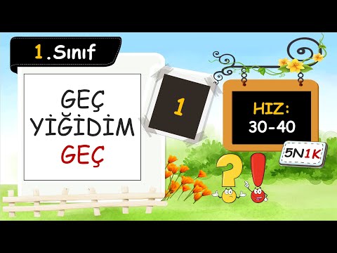 1.Sınıf Oku Anla Yanıtla Etkinlikleri 1 - Geç Yiğidim Geç ( Hız: 30-40) (5n1k Etkinlikli)