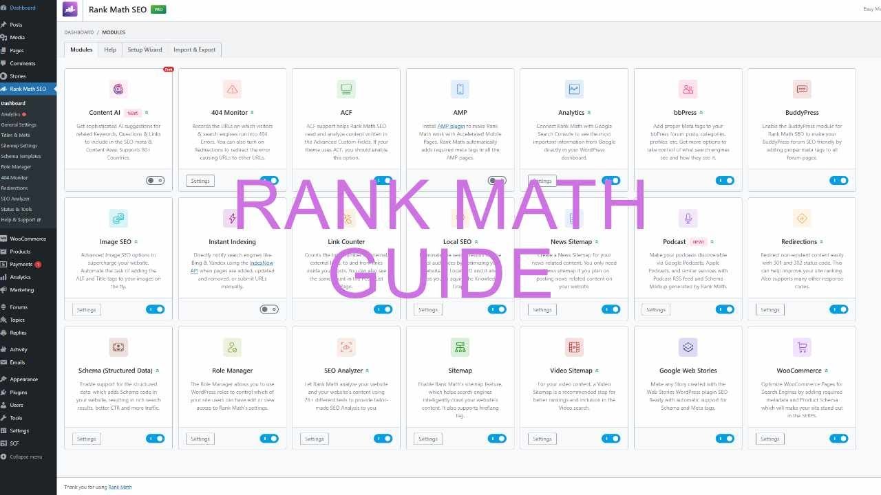 How To Enable/Disable Redirections Module Rank Math Pro - YouTube