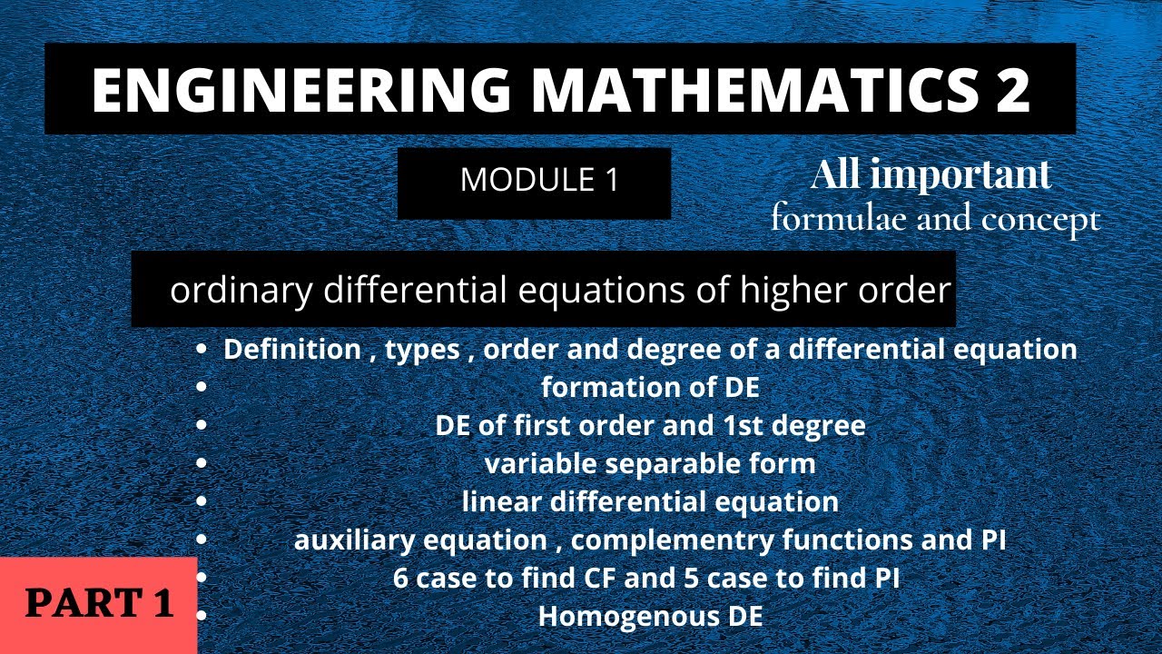 Engineering mathematics 2||Unit1||1 shot video||Revise all Formulae and concepts||part 1||