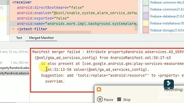 Manifest merger failed (error resolved) Android studio
