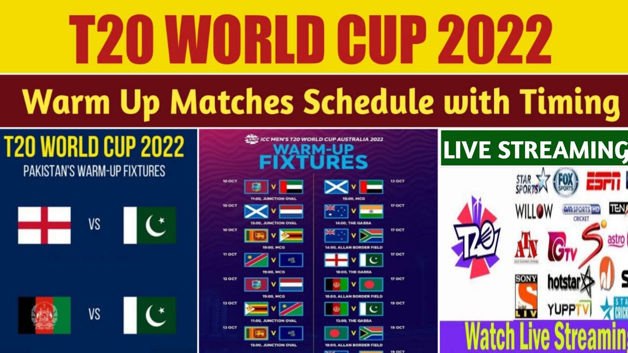 T20 World Cup 2022 Warm Up Matches Schedule live streaming in T20 WC 2022 warm up Match