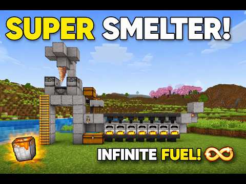 New Easiest AUTO SUPER SMELTER in Minecraft Bedrock (26.1+)
