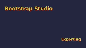 Bootstrap Studio - Exporting