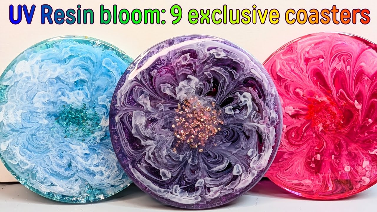 DIY ASMR: UV RESIN + Alcoholic INK / UV Resin bloom / Resin hacks How to make resin crafts at home 