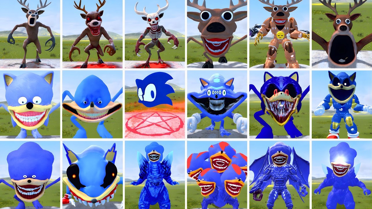 NEW EVOLUTION SPRUNKI SONIC EXE FALIMY VS ALL DEER NIGHT 99 ROBLOX In Garry's Mod!