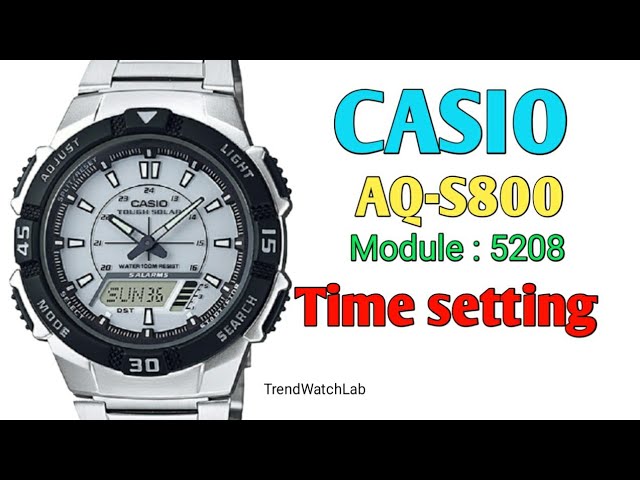 How to set Time and Date Casio Tough Solar 5208 aq-s810w aq-s800w - YouTube