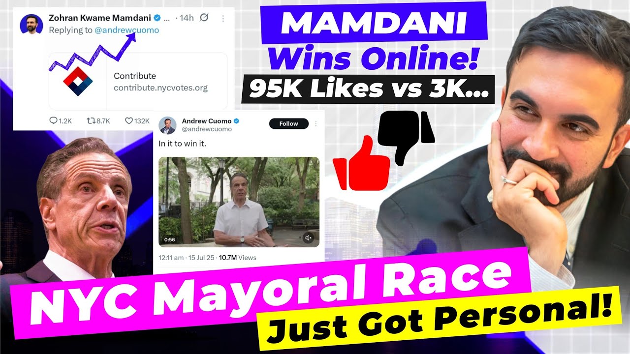 🔥 MAMDANI Claps Back at CUOMO! 💰 95K Likes vs 3K? | NYC Mayor Race 2025 ...