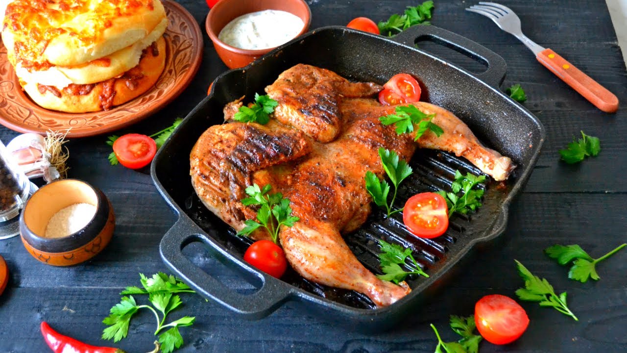 Цыпленок Табака (ТаПака) по-грузински на сковороде без заморочек! Как ...