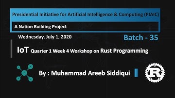 Batch 35 IOT Q1 Week 4 Workshop Rust Chapter 4 on Wednesday at 04:00 PM (PST)  by Areeb & Imran