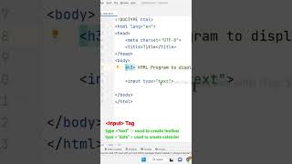 HTML program to display textbox & calendar on webpage #litsbrostutorials #shorts #htmltutorial screenshot 3