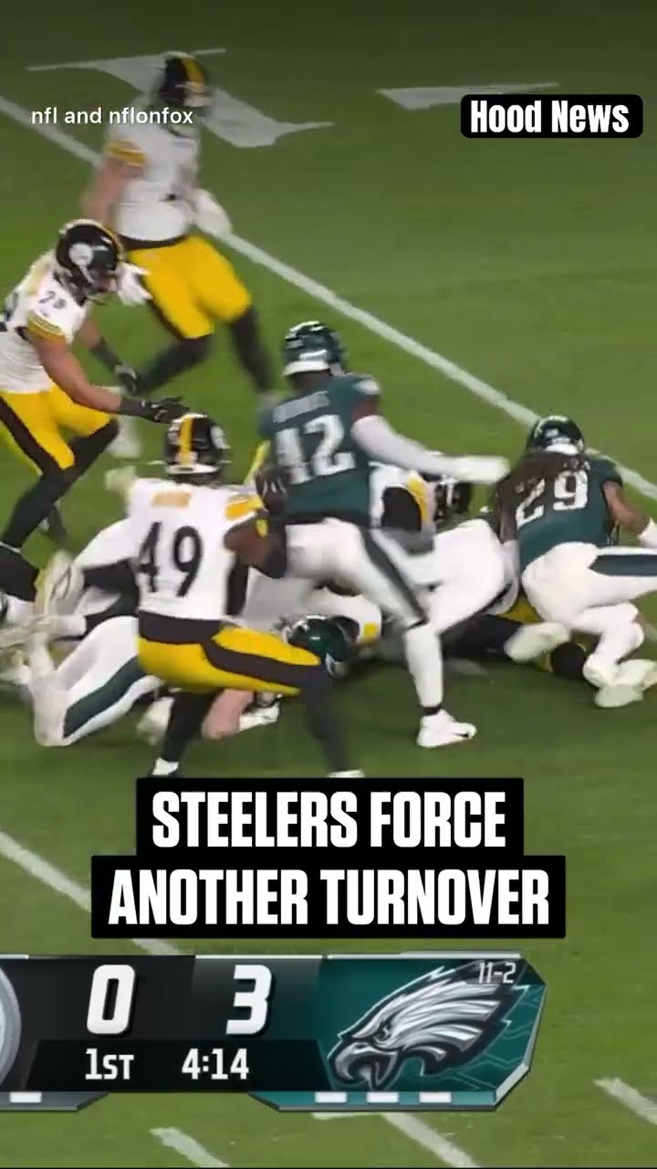 Steelers force another turnover #hoodnews #steelers #philadelphiaeagles #defense #how #omg #football