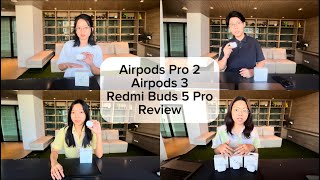 Wireless Earbuds Showdown: AirPods Pro 2, AirPods 3, Redmi Buds 5 Pro