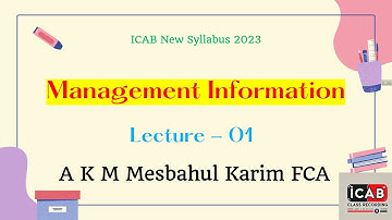 MI Lecture 01 A K M Mesbahul Karim FCA ICAB CL New Syllabus 30 December 2024