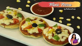 तवे पे बनाये मिनी व्हेज पिझ्झा | Mini Veg pizza Recipe | Mini Pizza on Tawa | MadhurasRecipe