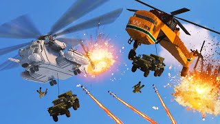 Realistic Helicopter Shootdowns & Crashes with Ragdolls 2  Teardown