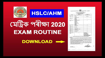 SEBA HSLC/AHM 2020 FINAL EXAM ROUTINE II Janibor Mon