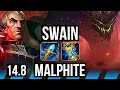 Swain vs malphite mid  rank 7 swain 929 godlike  jp master  148