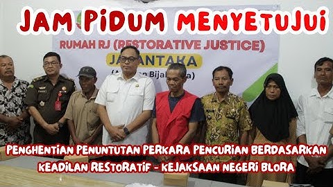 RESTORATIVE JUSTICE KEJAKSAAN NEGERI BLORA TINDAK PIDANA PENCURIAN
