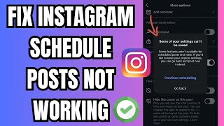 How to Fix Instagram Schedule Posts Not Working 2026
