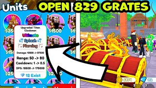 OMG! I GOT NEW UPGRADED TITAN CLOCKMAN! OPEN 829 Grates - Toilet Tower Defence EPISODE 73 (PART 2)