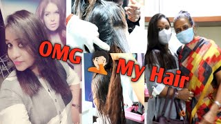 My Hair Transformation Vlog With my ?!  .. Permanent Hair Smoothening & Layer Cut .. Positivity 8