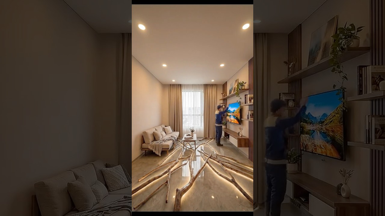 Stunning 3D Transparent Epoxy Floor with Tree Branches and LED Reveal! 