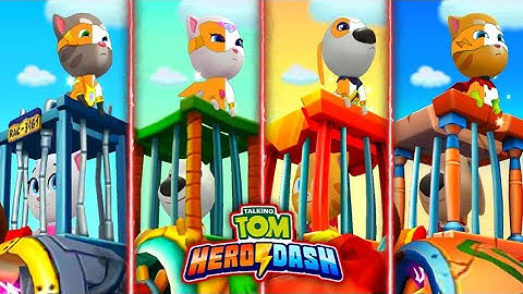 Talking Tom Hero Dash | Orange & White Suit All Super Heroes & Saving All Super Heroes --