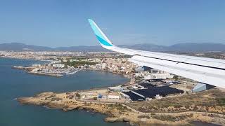 Mallorca Landeanflug über das Meer mit Blick auf die Südwestküste, Hafen und Palma