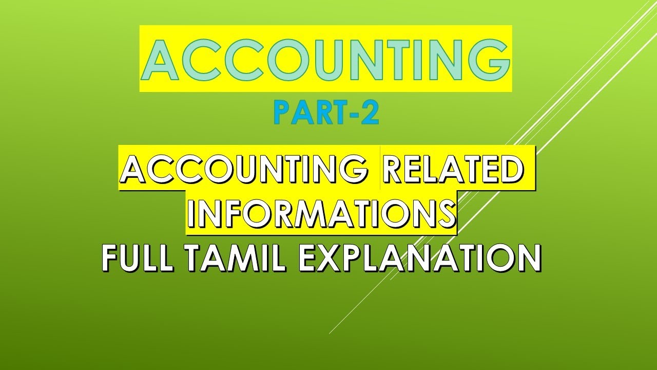 Basic Accounting Details in Tamiltaxrelatedall7965 Fundamentals of Accounting Principles of AC