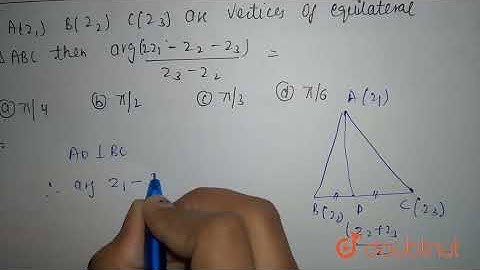 If A(z_(1)),B(z_(2)), C(z_(3)) are the vertices of an equilateral triangle ABC, then arg (2z_(1)...